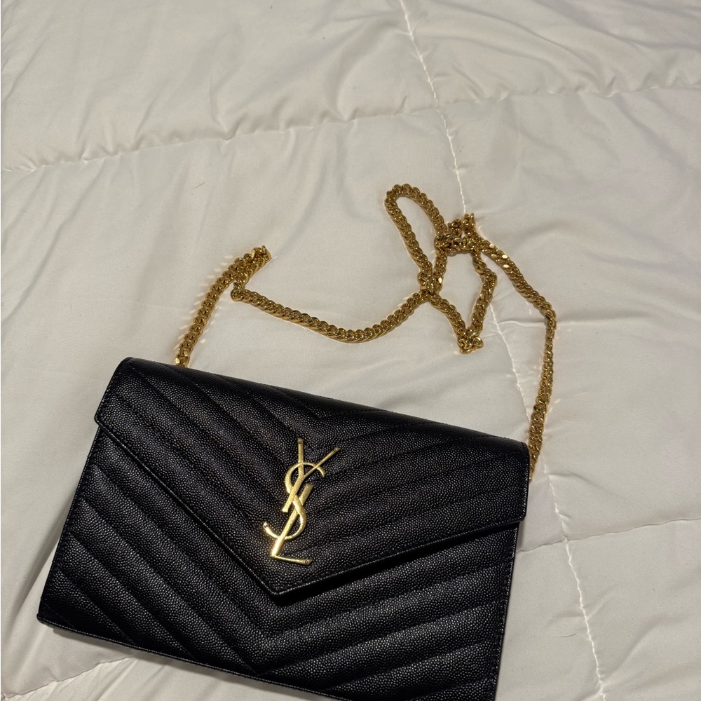 Yves Saint Laurent Black and Gold Crossbody Bag *SOLD*
